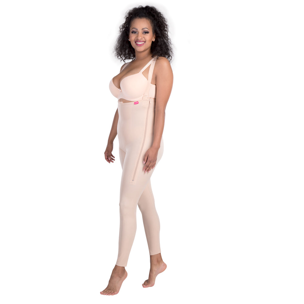 VB Comfort Ganzkörper-Kompressionsanzug Beige – Seitenansicht mit Reissverschluss 1000x1000 Amazon