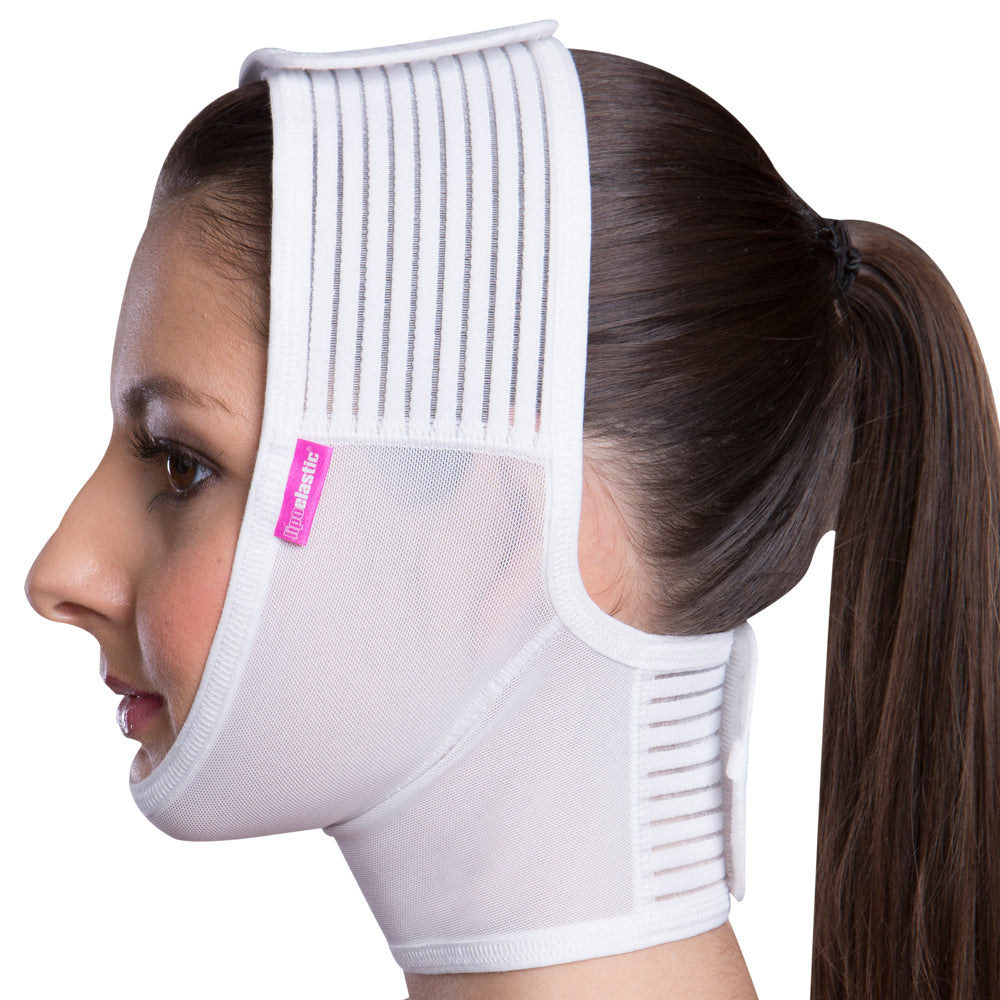 FM extra Gesichtsmaske – Detailansicht Stirnband und Verschluss oben 