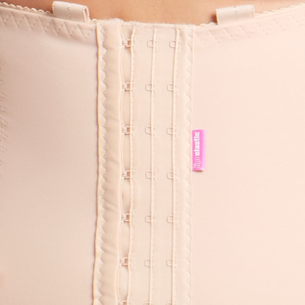 VF Variant Kompressionsanzug Beige – Detailansicht Bauch und Verschluss 