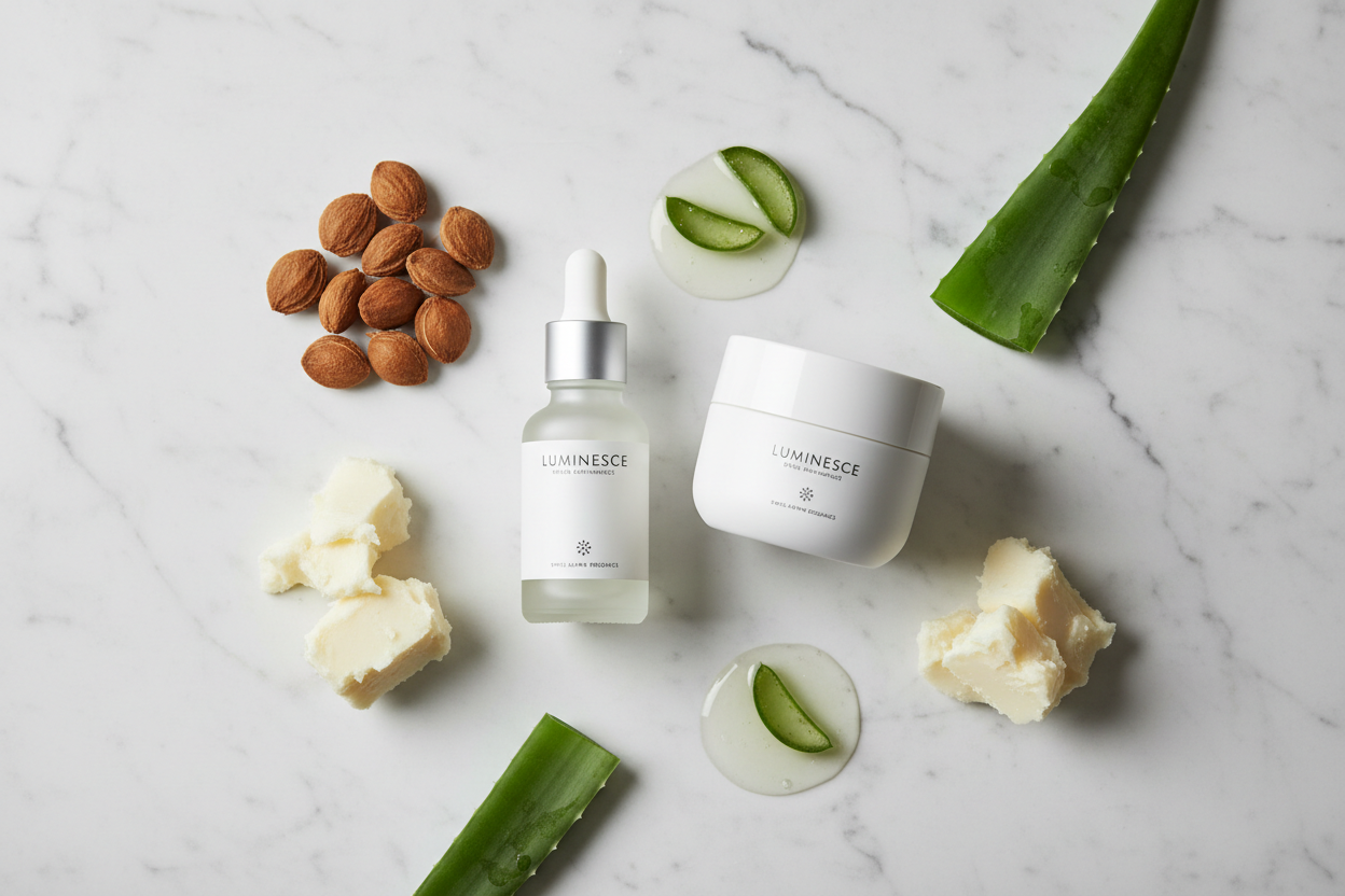 Anti-Aging Set mit natürlichen Inhaltsstoffen - Serum und Cream für Hautregeneration